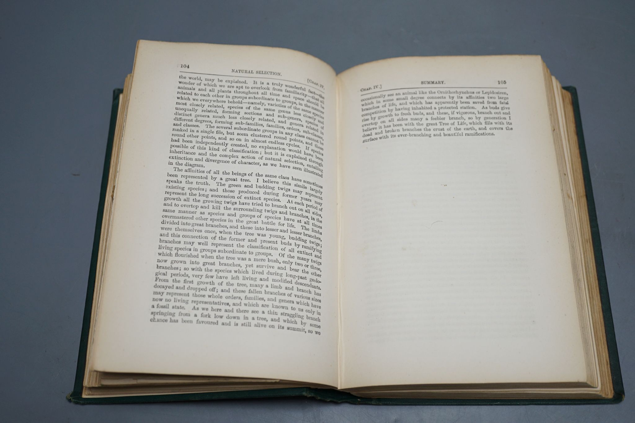 Darwin, Charles - The Origin of the Species, 6th edition, (twenty-fourth thousand), 8vo, original green cloth, John Murray, London, 1882